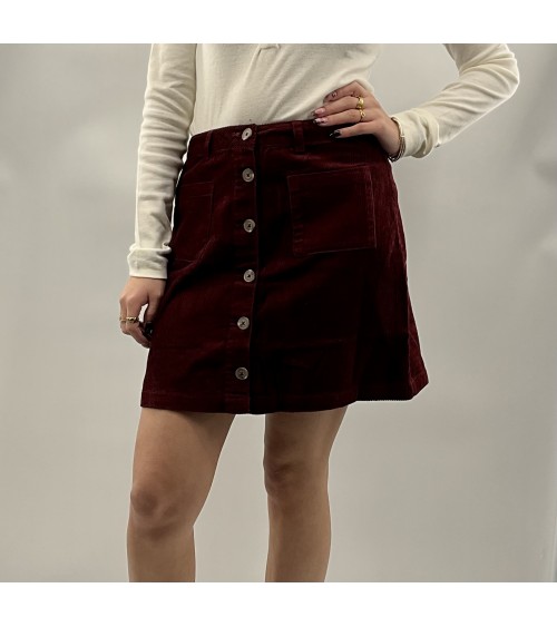 Jupe Bordeaux, boutonnée devant, Terranova