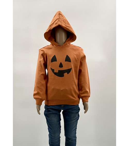 Sweat à capuche orange / imprimé, IDEXE