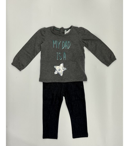 Pull fin gris / imprimé My dad is a, IDEXE